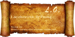Laczkovits Orfeusz névjegykártya